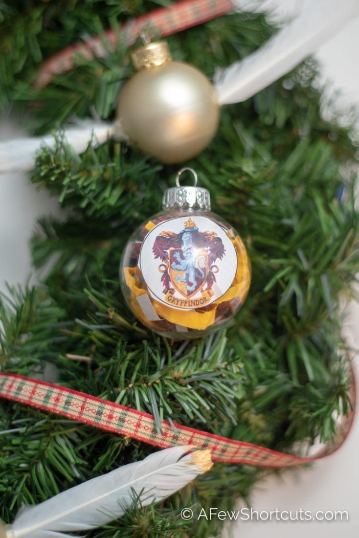 diy harry potter house ornaments with printable - a few shortcuts